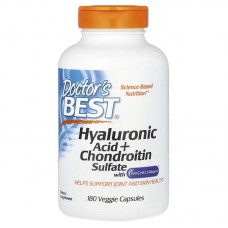 Doctor's Best Hyaluronic Acid + Chondroitin Sulfate with BioCell Collagen, 180 vege caps